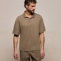 Heavy Luxe Jersey Oversized Polo in Light Olive | James Perse Los Angeles