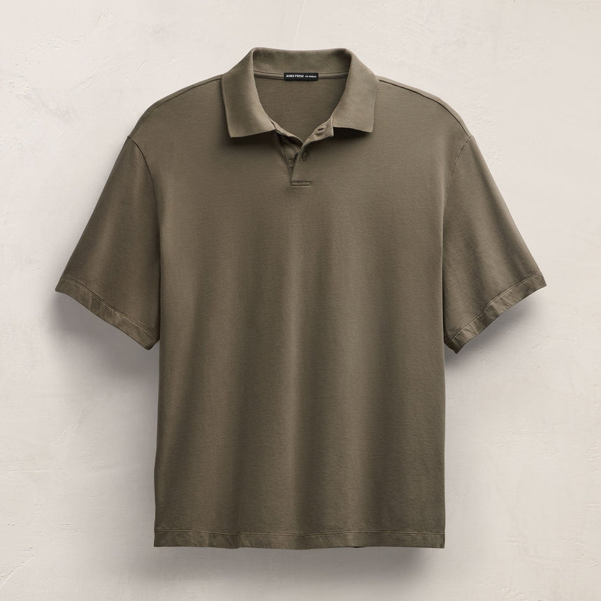 Heavy Luxe Jersey Oversized Polo in Light Olive | James Perse Los Angeles