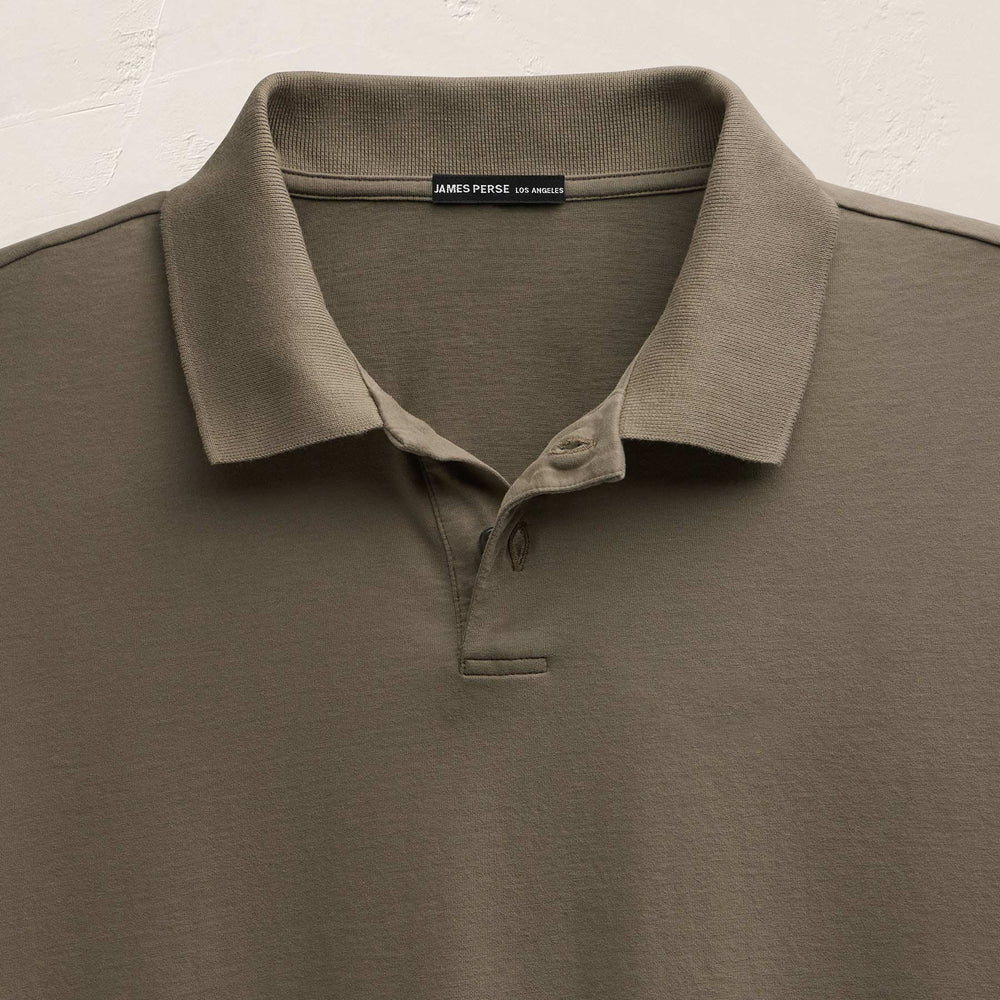 Heavy Luxe Jersey Oversized Polo in Light Olive | James Perse Los Angeles
