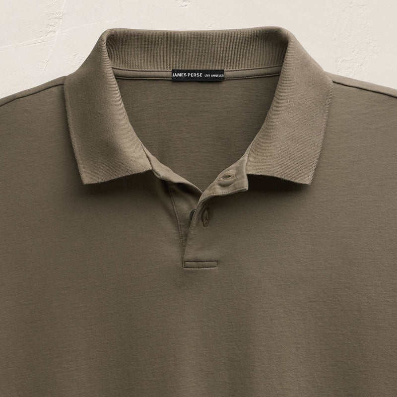 Heavy Luxe Jersey Oversized Polo in Light Olive | James Perse Los Angeles