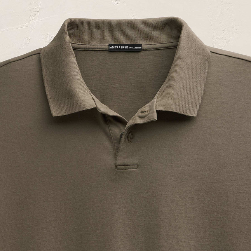 Heavy Luxe Jersey Oversized Polo in Light Olive | James Perse Los Angeles