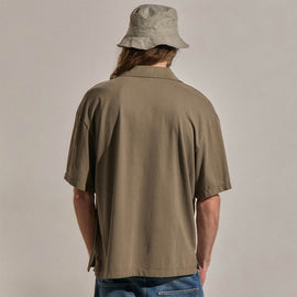 Heavy Luxe Jersey Oversized Polo in Light Olive | James Perse Los Angeles