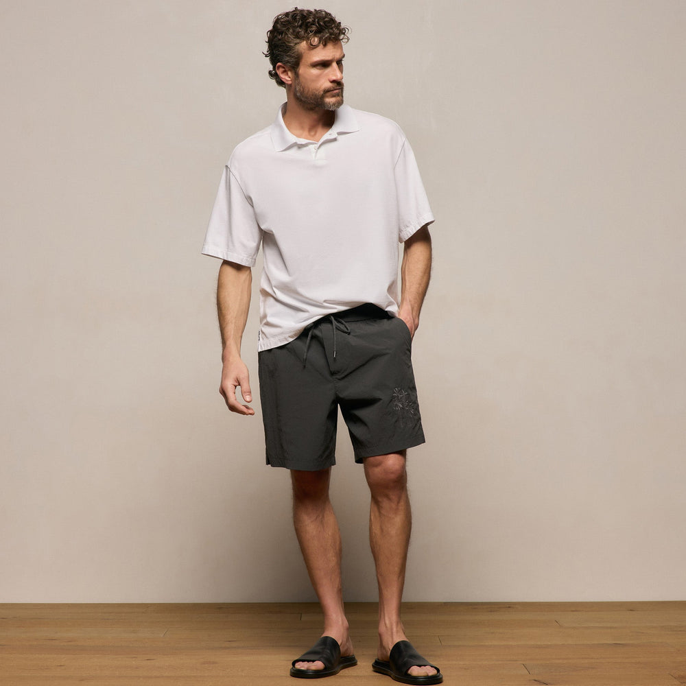 Heavy Luxe Jersey Oversized Polo in White | James Perse Los Angeles