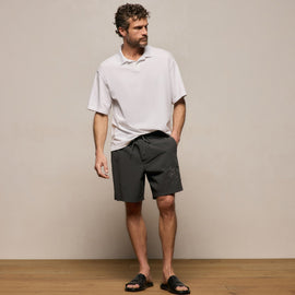 Heavy Luxe Jersey Oversized Polo in White | James Perse Los Angeles