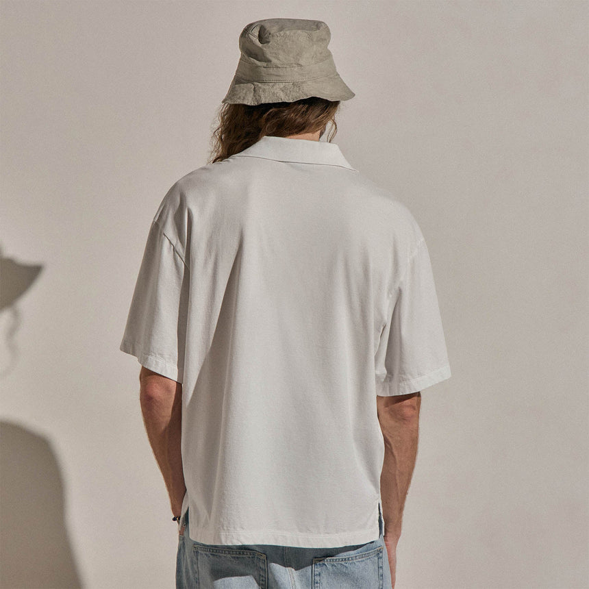 Heavy Luxe Jersey Oversized Polo in White | James Perse Los Angeles