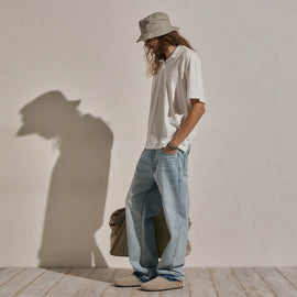 Heavy Luxe Jersey Oversized Polo in White | James Perse Los Angeles