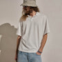 Heavy Luxe Jersey Oversized Polo in White | James Perse Los Angeles