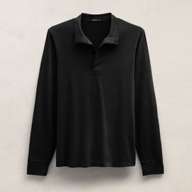 Heavy Luxe Jersey Funnel Neck Top in Black | James Perse Los Angeles