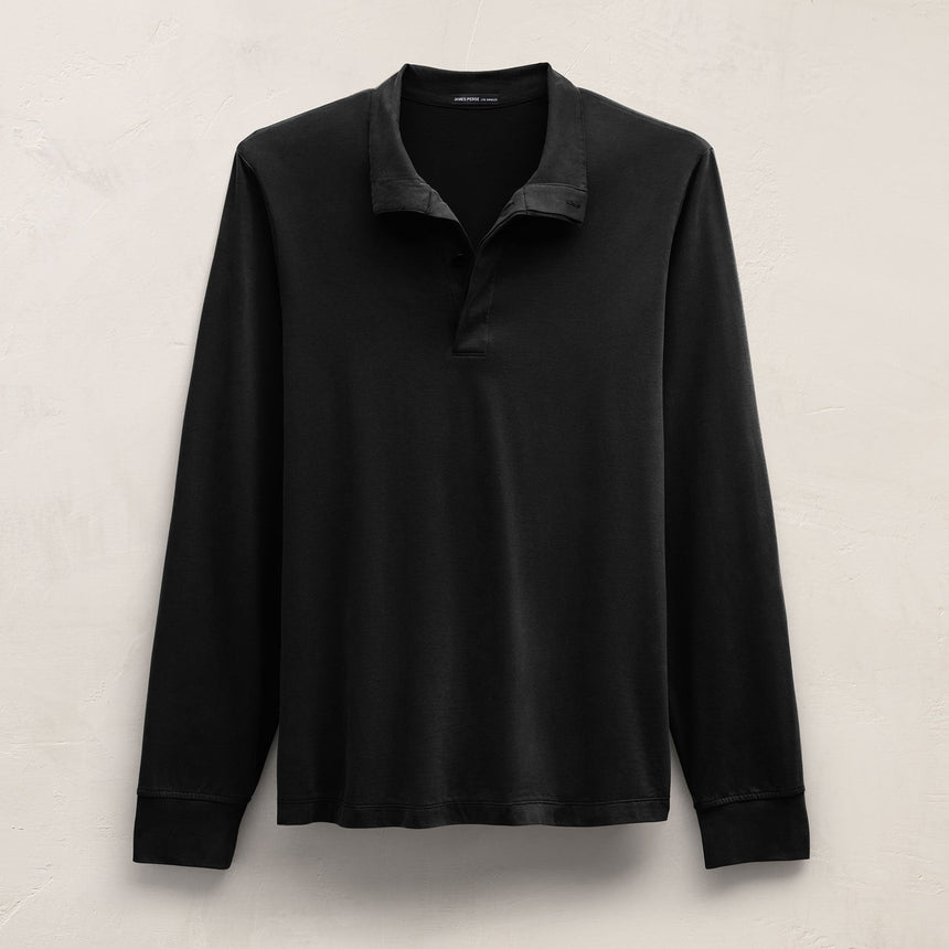 Heavy Luxe Jersey Funnel Neck Top in Black | James Perse Los Angeles