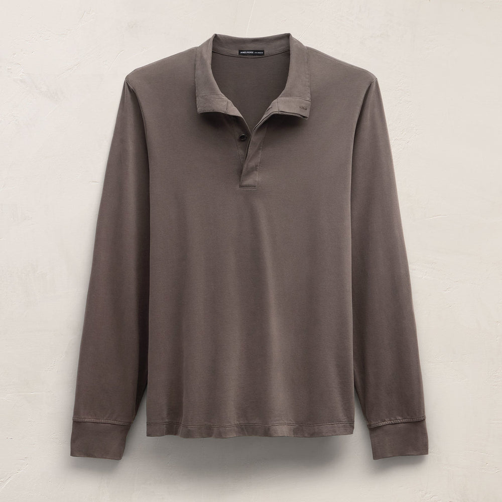 Heavy Luxe Jersey Funnel Neck Top in Dusty Brown | James Perse Los Angeles