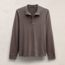 Heavy Luxe Jersey Funnel Neck Top in Dusty Brown | James Perse Los Angeles