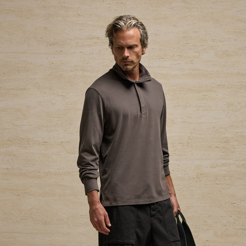 Heavy Luxe Funnel Neck in Dusty Brown | James Perse Los Angeles