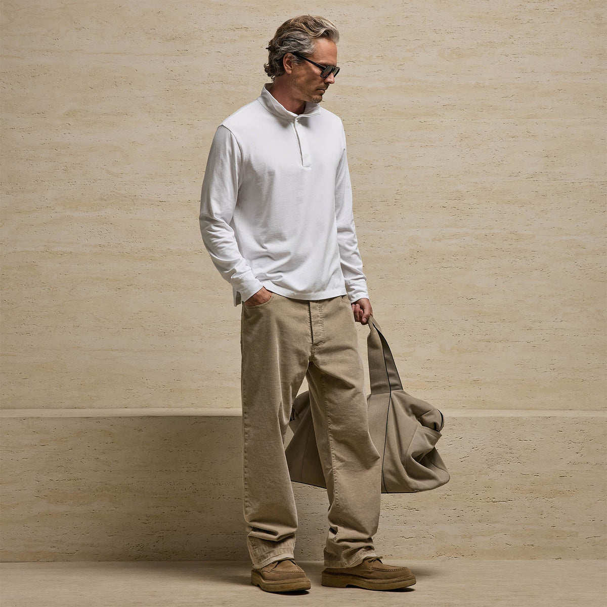 Heavy Luxe Funnel Neck in White | James Perse Los Angeles