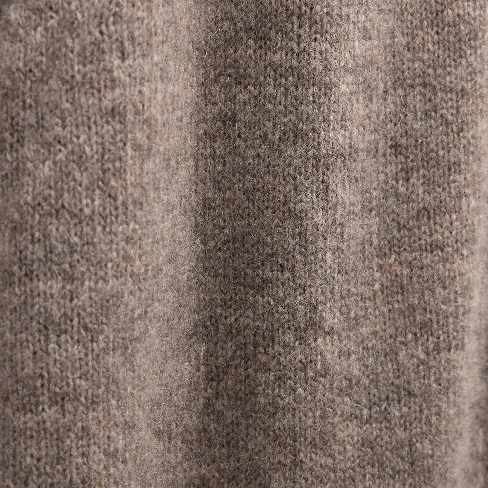 Lightweight Textured Cashmere Knit Zip Up Hoodie in Beige Melange | James Perse Los Angeles FLAT
