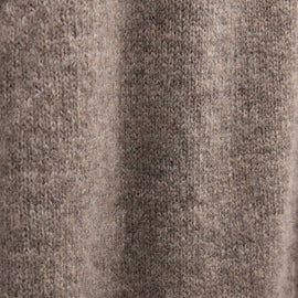 Lightweight Textured Cashmere Knit Zip Up Hoodie in Beige Melange | James Perse Los Angeles FLAT