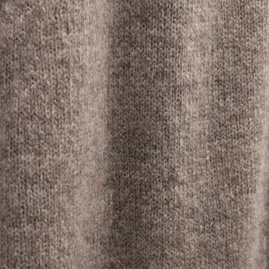 Lightweight Textured Cashmere Knit Zip Up Hoodie in Beige Melange | James Perse Los Angeles FLAT