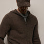 Lightweight Textured Cashmere Knit Zip Up Hoodie in Bark | James Perse Los Angeles