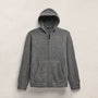 Mid Gauge Cashmere Knit Zip Up Hoodie in Thunder | James Perse Los Angeles