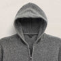 Mid Gauge Cashmere Knit Zip Up Hoodie in Thunder | James Perse Los Angeles