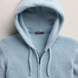 Lightweight Cashmere Full Zip Hoodie - Azure