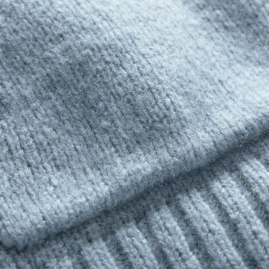 Lightweight Cashmere Full Zip Hoodie - Azure