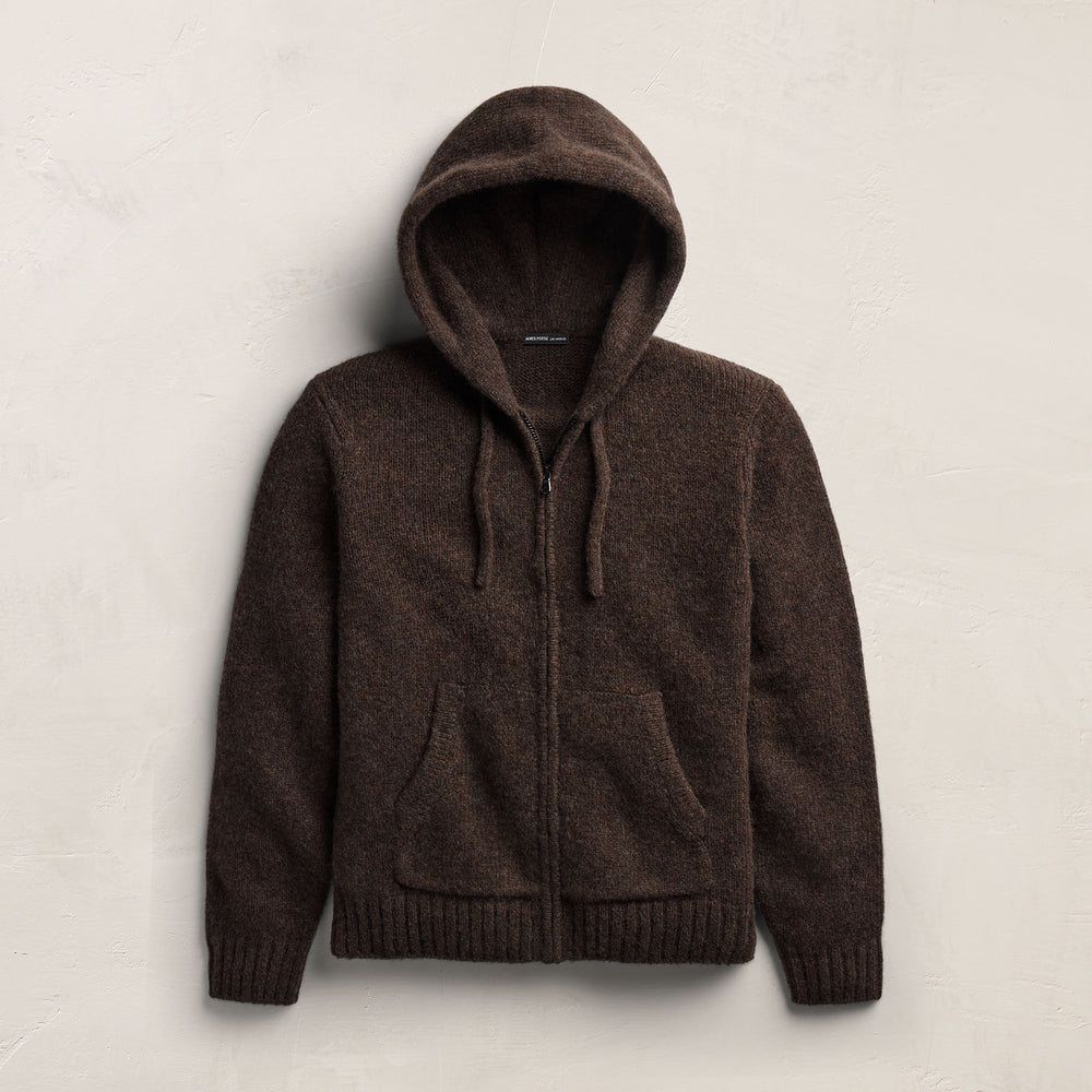 Lghtwght Cashmere Full Zp Hoodie - Bark | James Perse Los Angeles