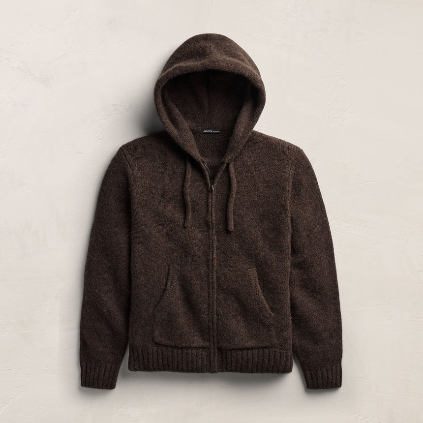 Lghtwght Cashmere Full Zp Hoodie - Bark | James Perse Los Angeles