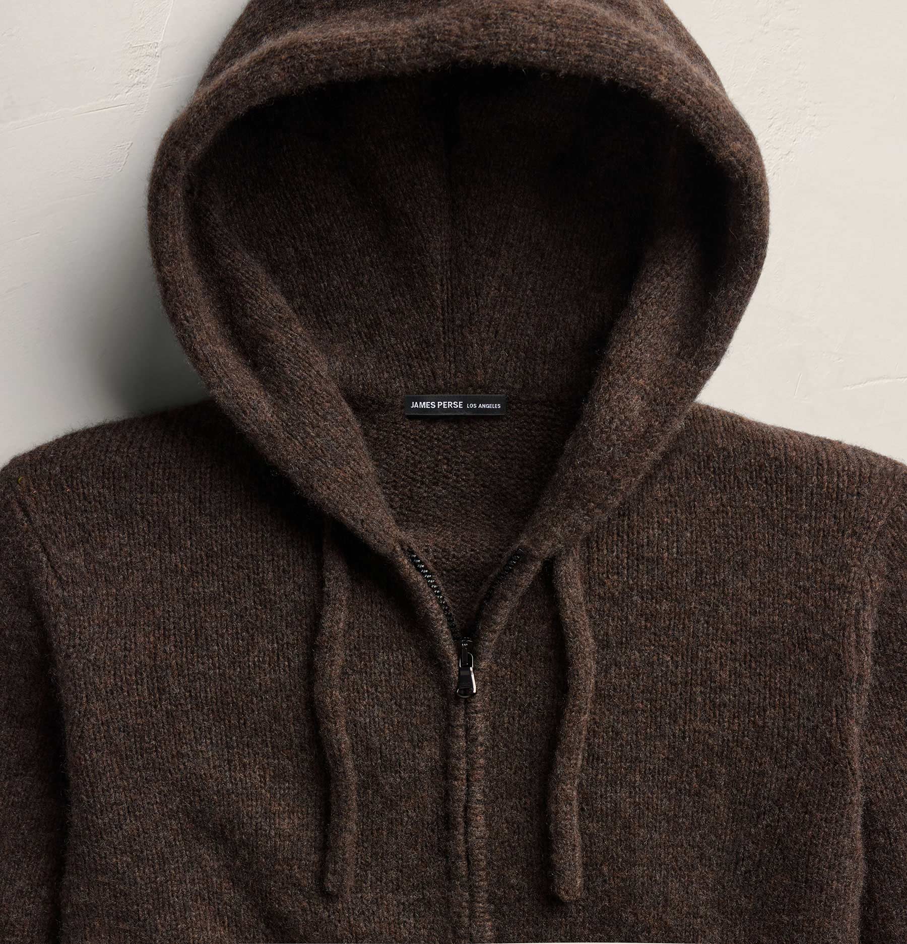 Lghtwght Cashmere Full Zp Hoodie - Bark | James Perse Los Angeles