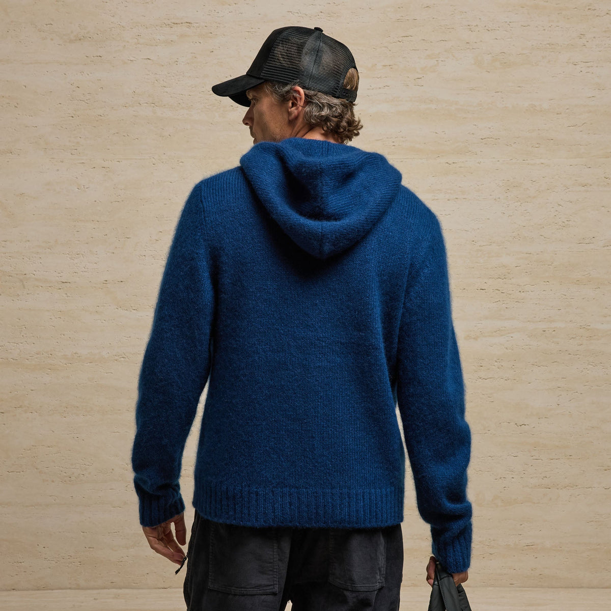 Cashmere Full Zip Hoodie in Midnight | James Perse Los Angeles