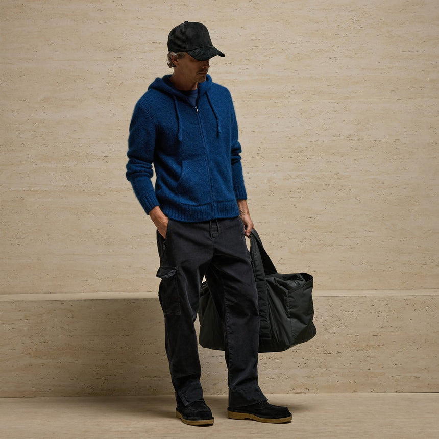 Cashmere Full Zip Hoodie in Midnight | James Perse Los Angeles