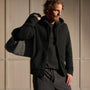 Lightweight Cashmere Full Zip Hoodie in True Black | James Perse Los Angeles