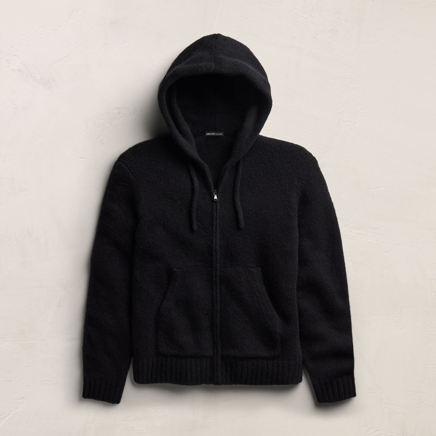 Lghtwght Cashmere Full Zp Hoodie - True Black | James Perse Los Angeles
