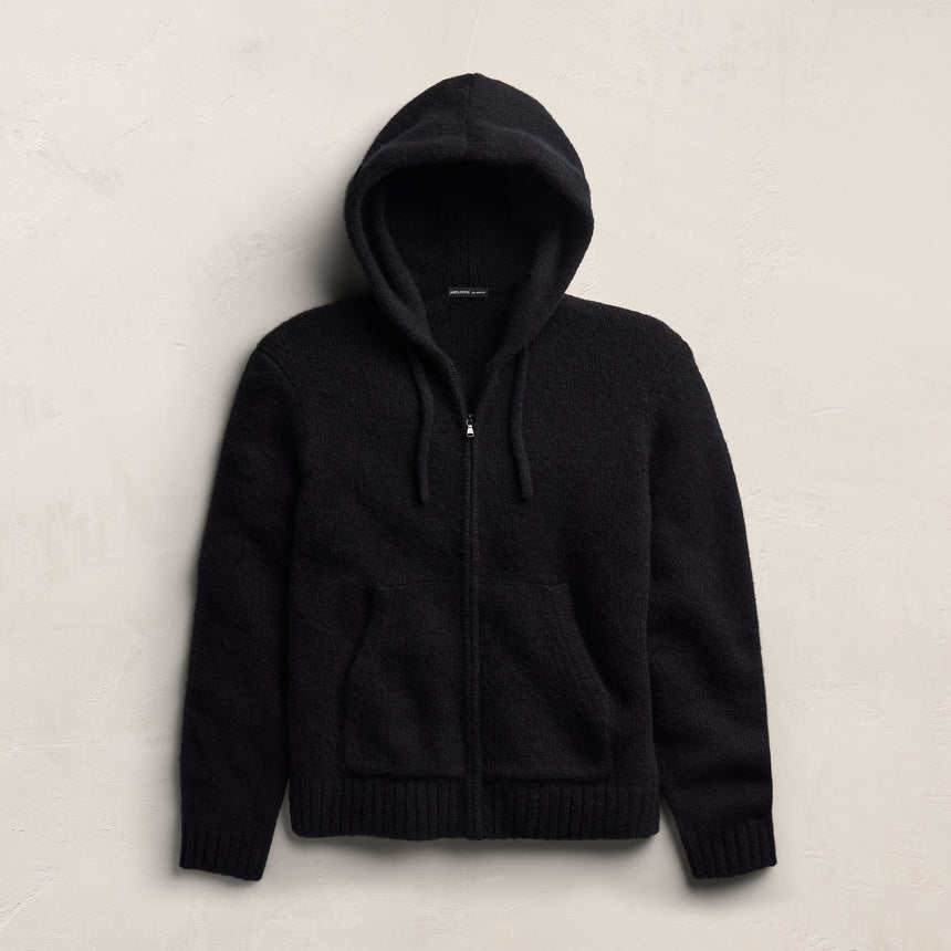 Lghtwght Cashmere Full Zp Hoodie - True Black | James Perse Los Angeles