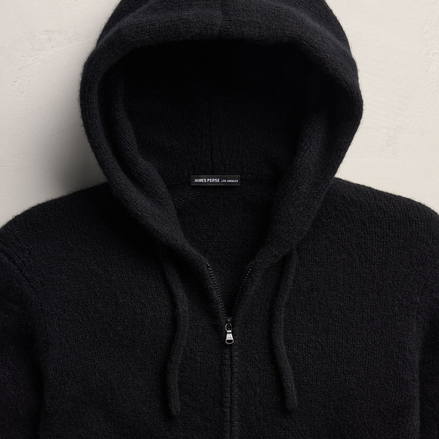 Lghtwght Cashmere Full Zp Hoodie - True Black | James Perse Los Angeles