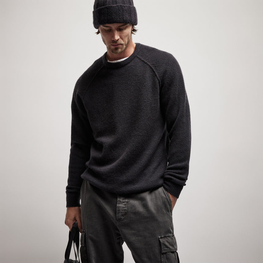 Mid Gauge Cashmere Sweatshirt in Black | James Perse Los Angeles