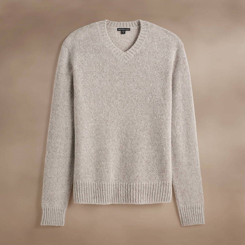 Lightweight Textured Cashmere VinNeck in Hazel | James Perse Los Angeles