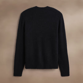 Lightweight Textured Cashmere VinNeck in True Black | James Perse Los Angeles