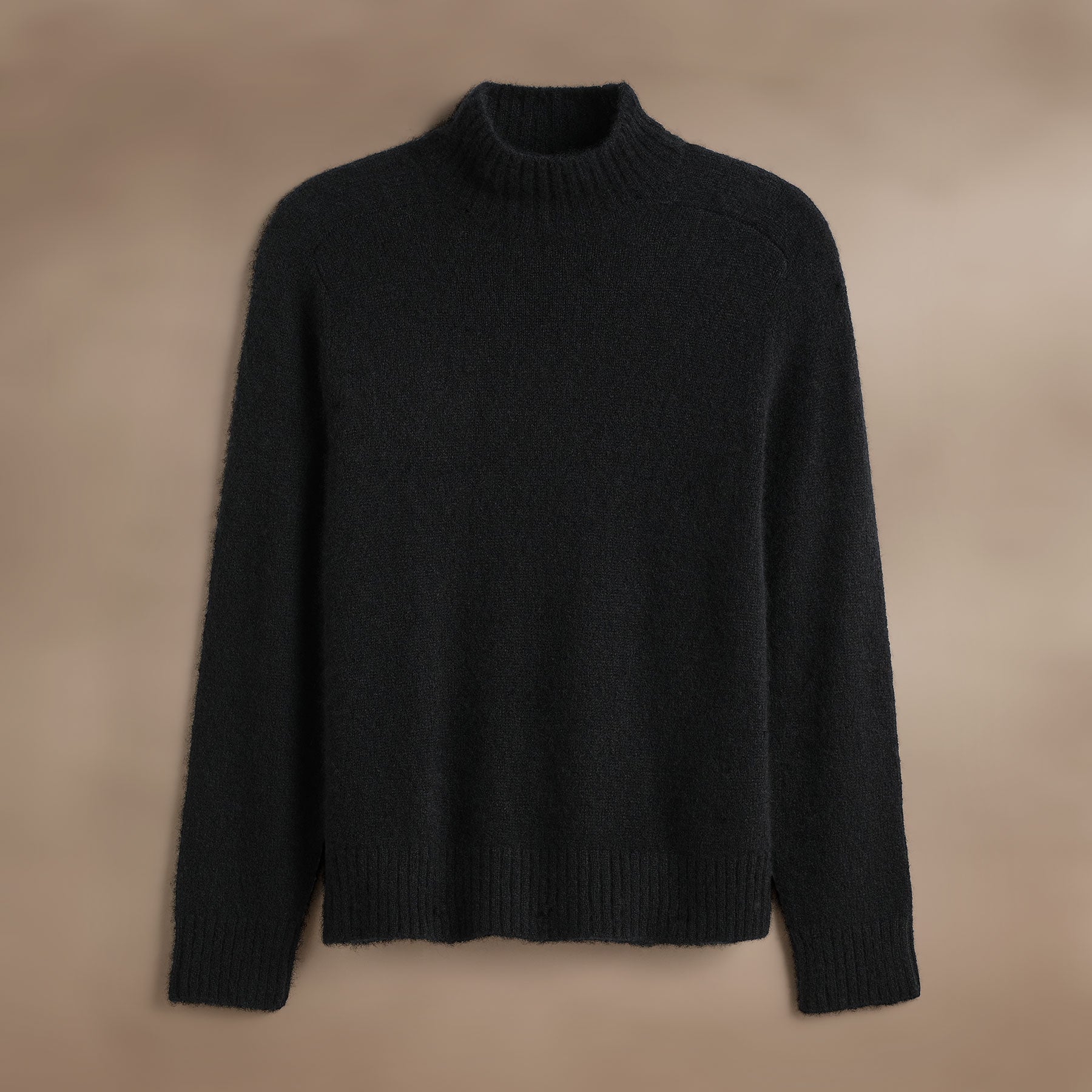 Cashmere Funnel Neck Sweater in True Black | James Perse Los Angeles