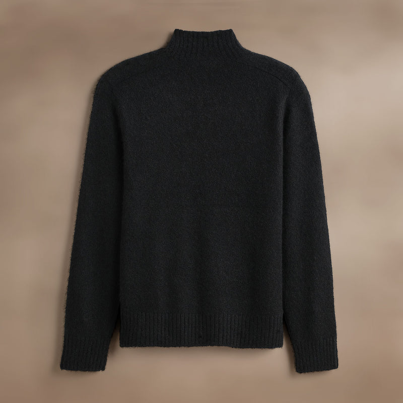 Cashmere Funnel Neck Sweater in True Black | James Perse Los Angeles