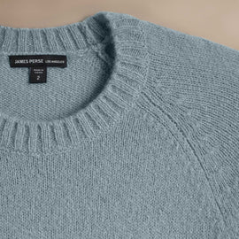 Lightweight Textured Cashmere Crew in Azure | James Perse Los Angeles