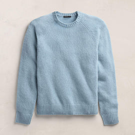 Lightweight Textured Cashmere Crew - Azure