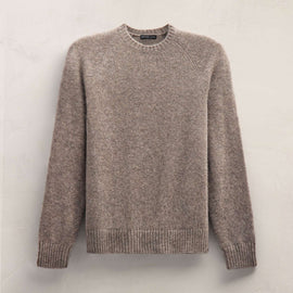 Lightweight Textured Cashmere Crew in Beige Melange | James Perse Los Angeles FLAT