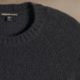 Lightweight Textured Cashmere Crew  in Black | James Perse Los Angeles