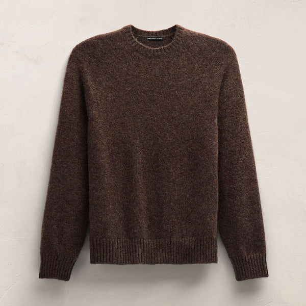 Lightweight Textured Cashmere Crew in Bark | James Perse Los Angeles