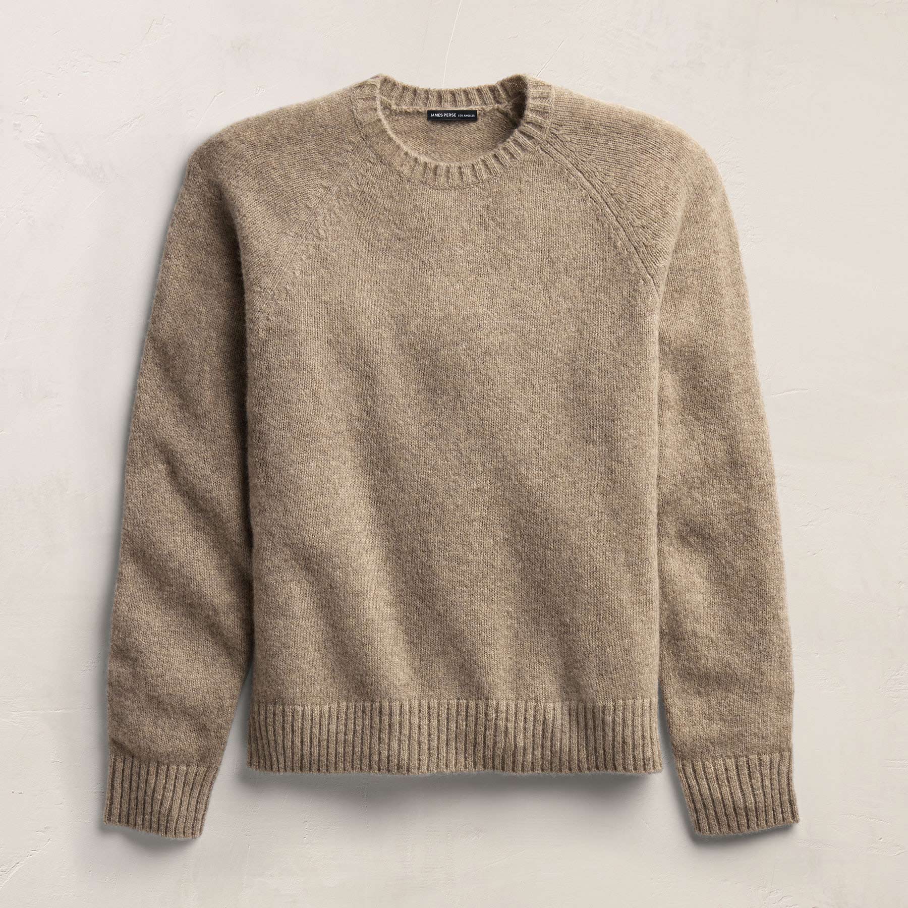 Lightweight Textured Cashmere Crew - Coyote