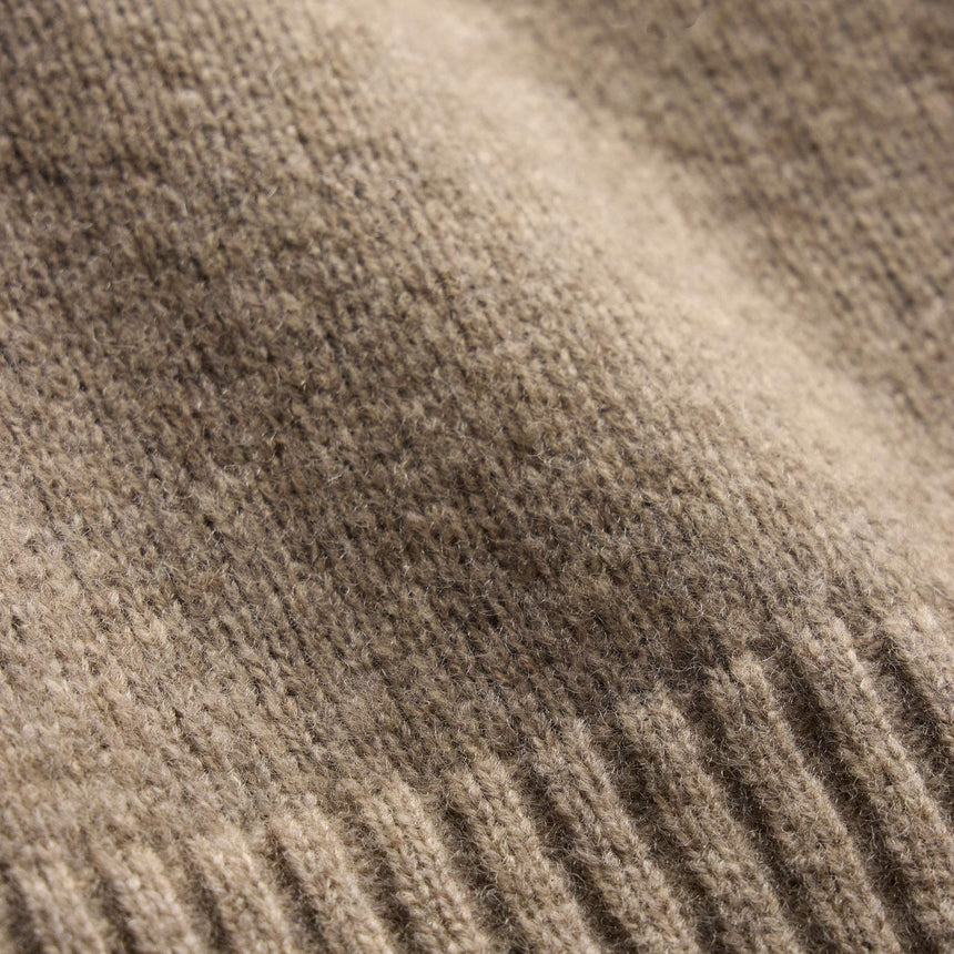 Lightweight Textured Cashmere Crew - Coyote