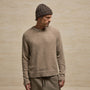 Lightweight Textured Cashmere Crew in Coyote | James Perse Los Angeles