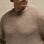 Lightweight Textured Cashmere Crew in Coyote | James Perse Los Angeles