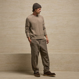 Lightweight Textured Cashmere Crew in Coyote | James Perse Los Angeles