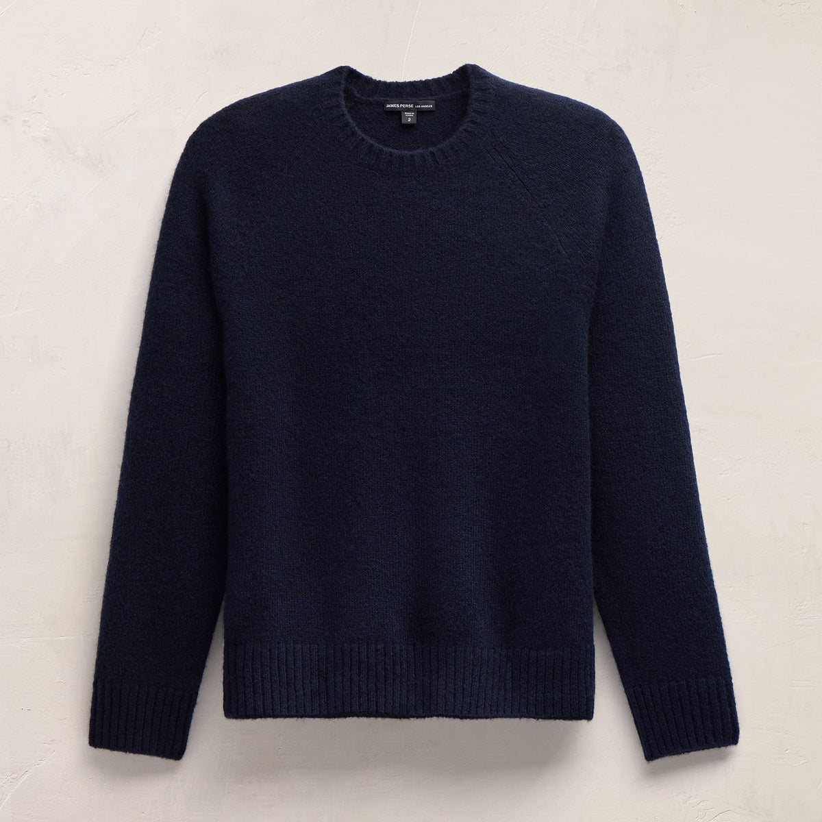 Lightweight Textured Cashmere Crew in Deep Navy | James Perse Los Angeles